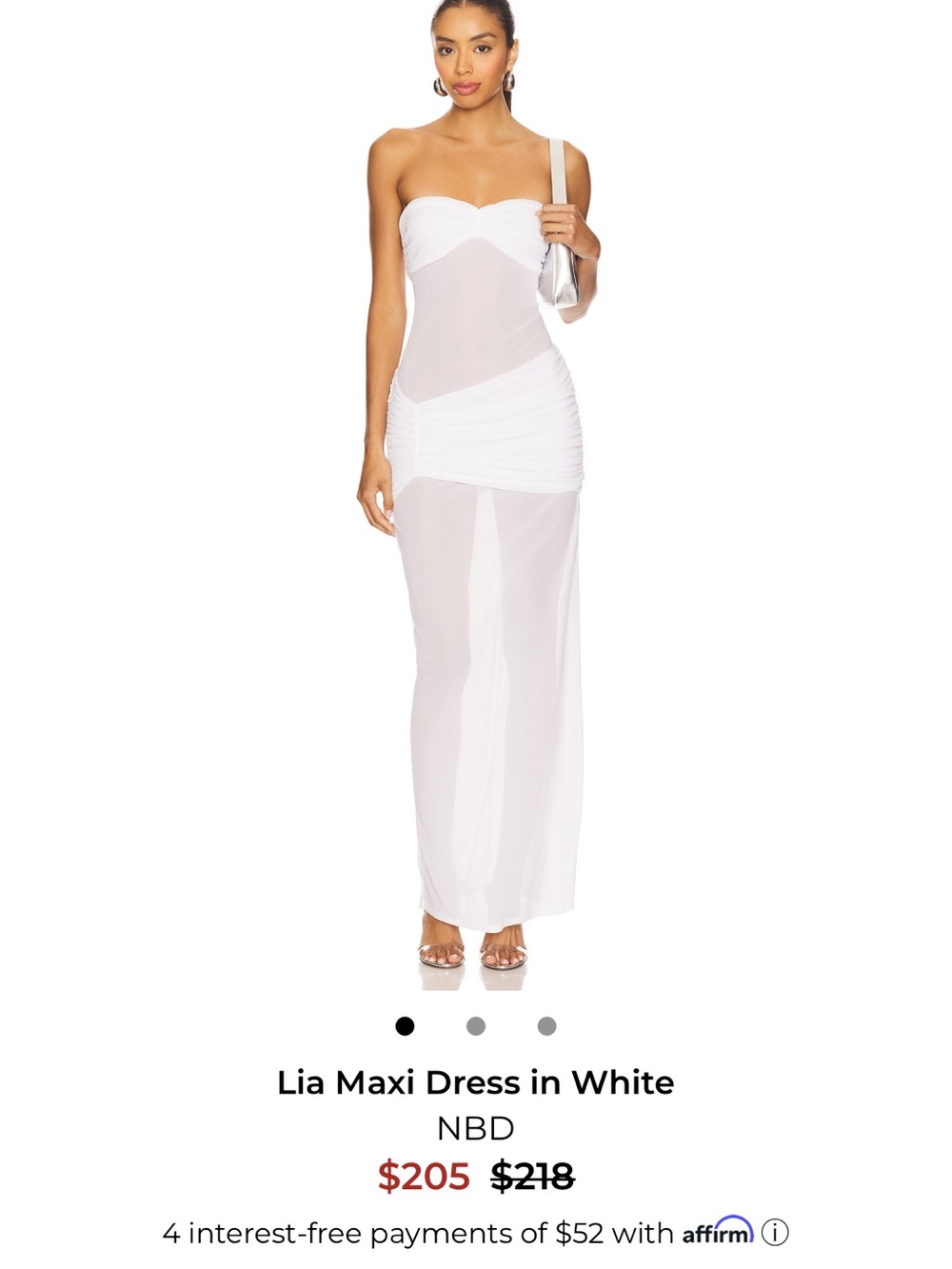 NBD Lia Strapless Maxi Dress in White